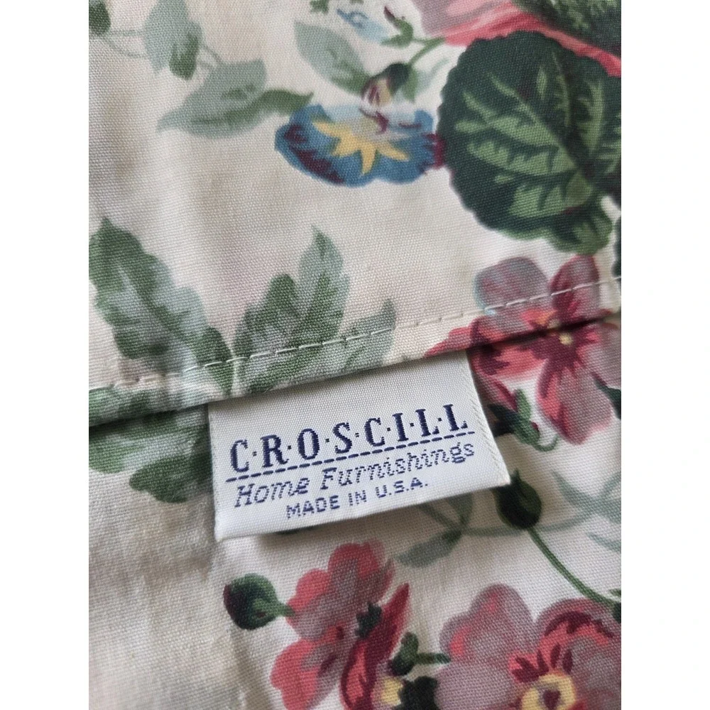 Vtg Croscill English Garden Panels Set Five Piece Curtains Valance Cottagecore